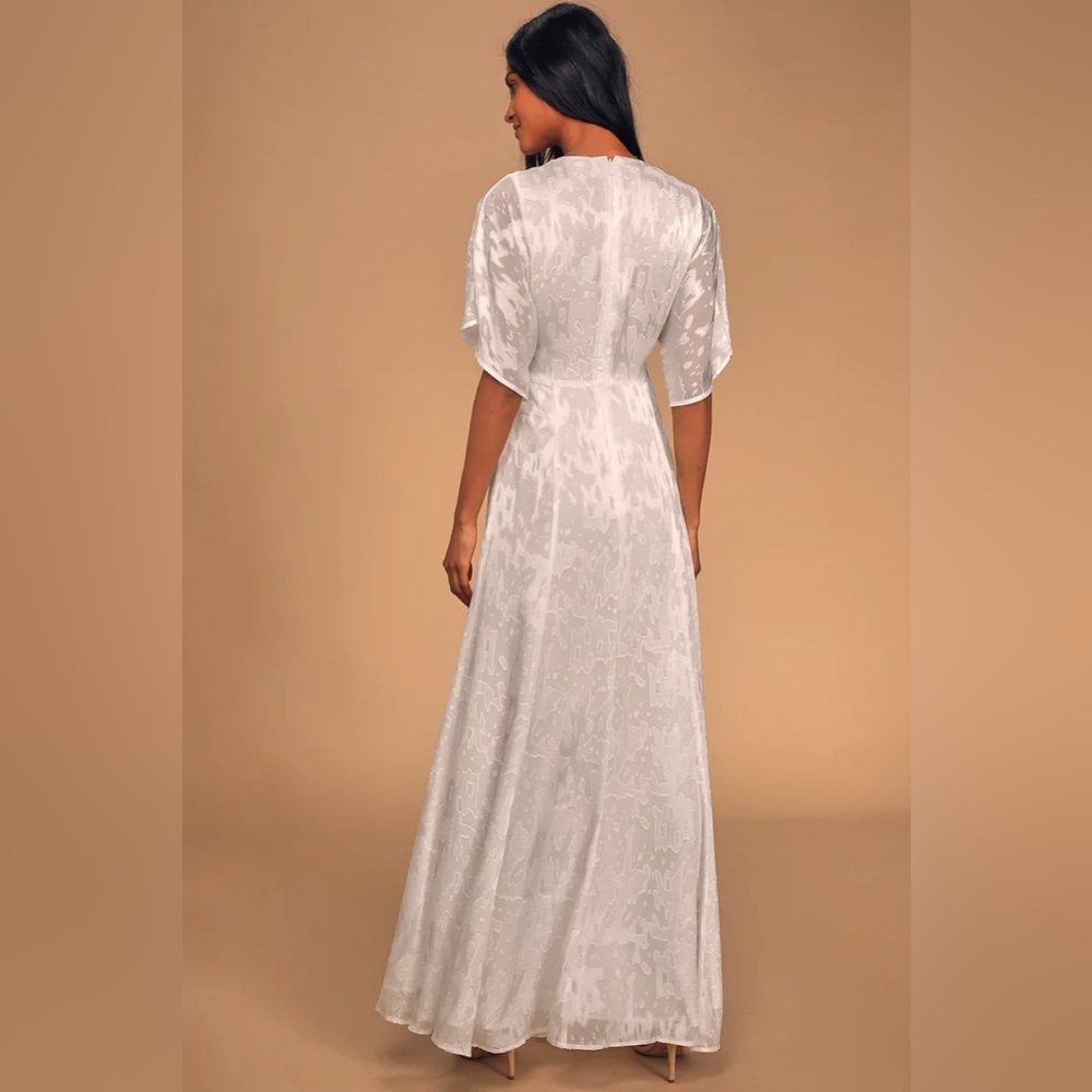 Hutch Kayla Jacquard Tie-Front Maxi Dress White - Picture 8 of 8